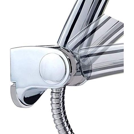 Support Pour Tête De Douche - Fixation Adhésive Renforcée - Réglable En Hauteur Et En Angle - Montage Sans Perçage - Finition Chromée - 2 Pièces (1/5)