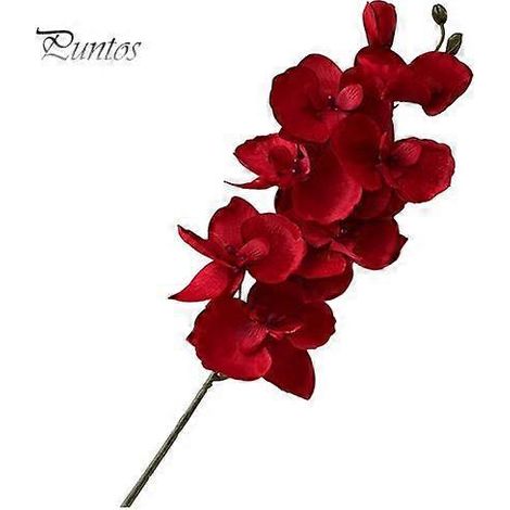 Orchidées papillons artificielles réalistes en soie, centre de table pour mariage, fête, maison ou bureau, fausse branche florale de phalaenopsisrouge (1/5)