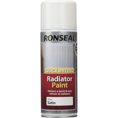 Ronseal 35093 One Coat Satin White Radiator Spray Paint – 400ml (1/4)