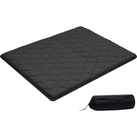 VEVOR Matelas Futon Taille Queen, Matelas de Sol Japonais Pliable, Tatami Doux pour Dormir Yoga Meditation et Relaxation, 203,2x152,4x8,9 cm, 9 Couches, avec Sac de Rangement et Attaches, Noir (1/5)