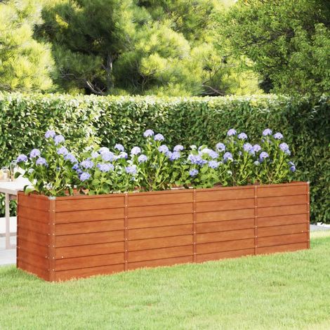 Jardinière Relief Acier Corten 320 X 80 X 77 cm. Aspect Rouille, Très tendance. Jardin, Patio, Balcon (1/5)