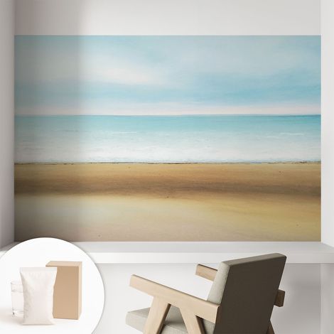 Papier peint intissé à motifs décoratifs pour salon chambre et bureau Décoration murale élégante avec colle Paysage côtier 104x70 cm (1/5)