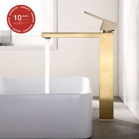 Mitigeur de lavabo bec haut SKY BATH or brossé PVD Inox S304 série Army (1/5)