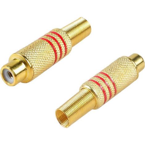 Connecteur RCA, lot de 6 fiches RCA femelles à vis, adaptateur jack audio/vidéo en ligne plaqué or à souder, or - FFY (1/3)