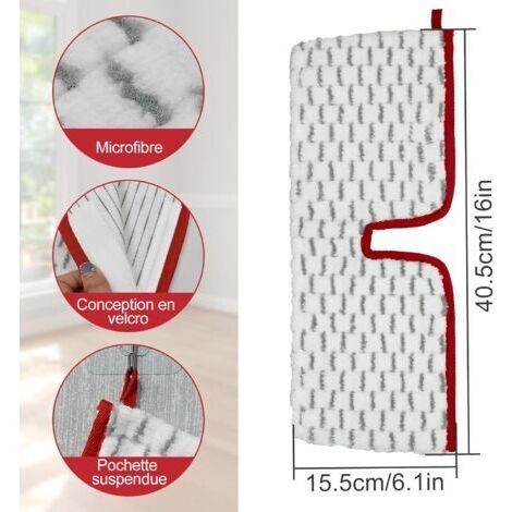 NALOOKAMIC  Lot de 5 tampons en microfibre réutilisables 2 en 1 [tout gris] pour serpillères Vileda 1-2 Spraymax, tampons de nettoyage lavables en microfibre (1/4)