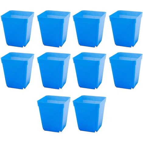 Lot de 10 pots à bonsaï carrés en plastique pour jardin et décoration intérieure.-Dark Blue (1/4)