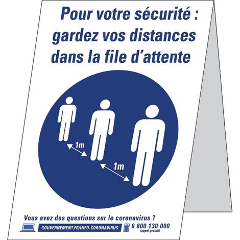 PROVOST - Panneau de distanciation sociale - Lot de 5 (PVC, Format A4)