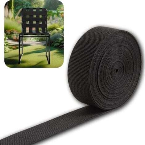 10 m elastisches Outdoor-Möbelband für Gartenstühle, Strandstühle, Sessel, Schaukeln, Sofas, Wohnzimmermöbel, Polstermöbel, 10 m - Zugband für Rückenlehnen - 50 mm - (1/4)