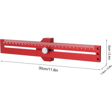 Règle de traçage pour le travail du bois, règle en T en alliage d'aluminium, outil de traçage pour le travail du bois (1/5)