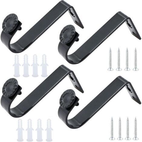 4 Pack Ceiling Brackets for Curtain Rods, Curtain Rod Brackets, Curtain Rod Brackets, Wall Brackets for Curtain Rods, 22mm Inner Diameter (1/5)
