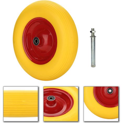 SWANEW Ruota per carrello manuale con asse Ruota pneumatica con asse Ruota di scorta Pneumatici 4.80/4.00-8 390 mm 4X (1/5)