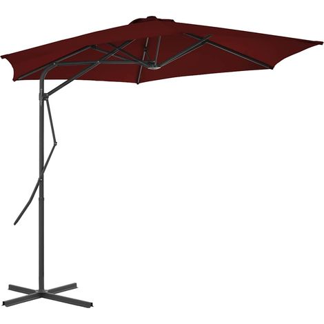 vidaXL Garden Parasol with Steel Pole Bordeaux Red 300x230 cm