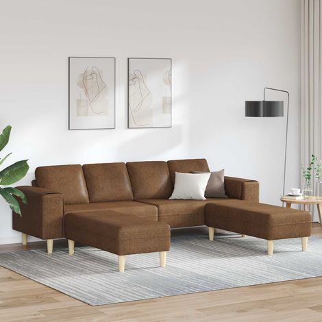 vidaXL Wohnzimmer Couch 3 pcs Braun (1/5)