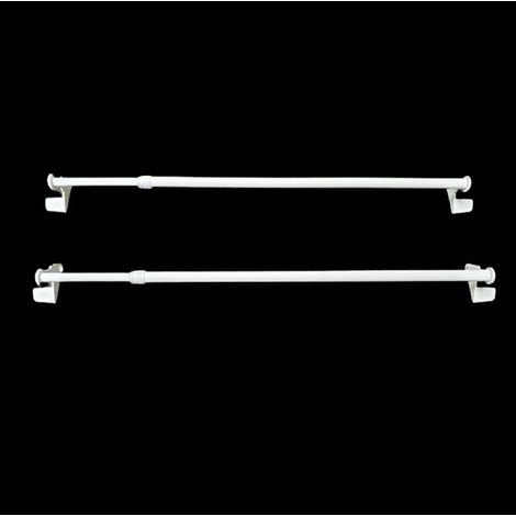 Madeinnature – Lot de 2 tringles à rideaux autobloquantes sans perçage – Longueur extensible 80 à 120 cm – Spécial fenêtres PVC, alu, bois – Blanc (1/5)