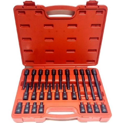 KIT 26 PZ INSERTI INSERTO TORX CHIAVI BUSSOLA 1/2 LUNGHE da H5 a H17 FS-43610 (1/5)