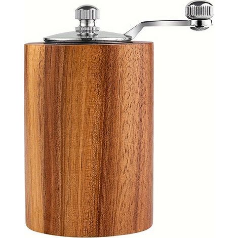 Molinillo de pimienta manual de madera para semillas de lino, molienda ajustable, recipiente para moler en el hogar, molinillo de especias manual. (1/5)
