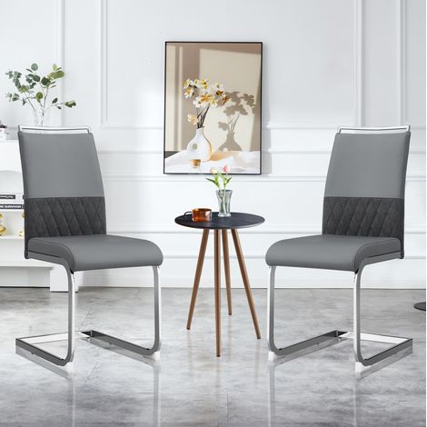 Sedia sala da pranzo 42x45 ergonomica grigia metallo OKMYHOME (1/5)