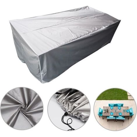 Garden Furniture Cover - Waterproof & UV-Resistant - 210D Oxford Fabric - Silver Color (1/4)