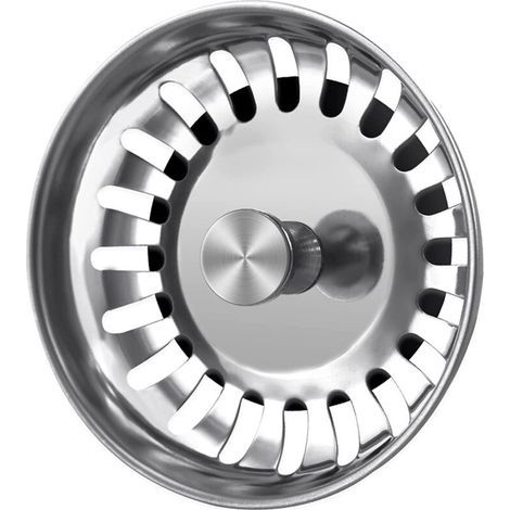 Couvercle de Bonde d'Évier Universel 78mm - Bouchon et Filtre Anti-Odeurs pour Cuisine - en Acier Inoxydable (1/4)