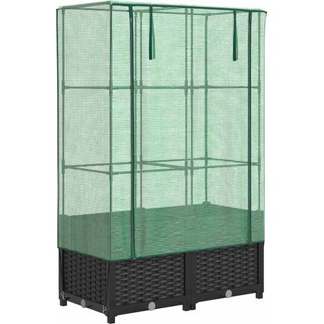 Maison Exclusive - Letto Rialzato con Copertura Serra Effetto Rattan 80x40x138 cm