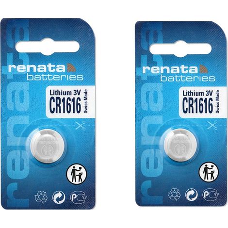 .2 piles Renata CR1616 3V au lithium.
.