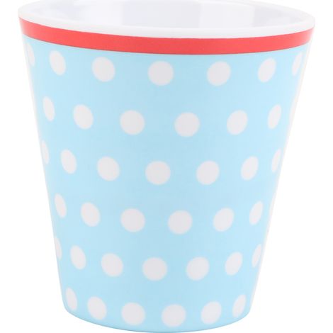 260ml Imitation Porcelain Water Cup Coffee Milk Cup Drinking Mug for Restaurant School UseLight Blue Dot