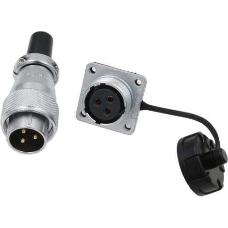 WS20 - Fiche ronde aviation à 3 broches - Connecteur femelle - 25 A - Haute tension - Alimentation électrique pour voiture et extérieur (1/5)