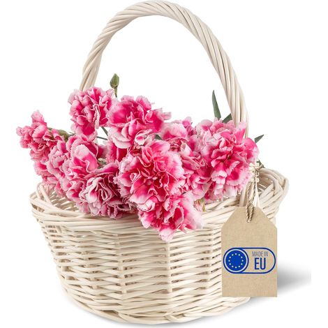Panier de Pâques en Osier Tissé à la Main Blanc 22 x 22 x 26 cm (1/5)