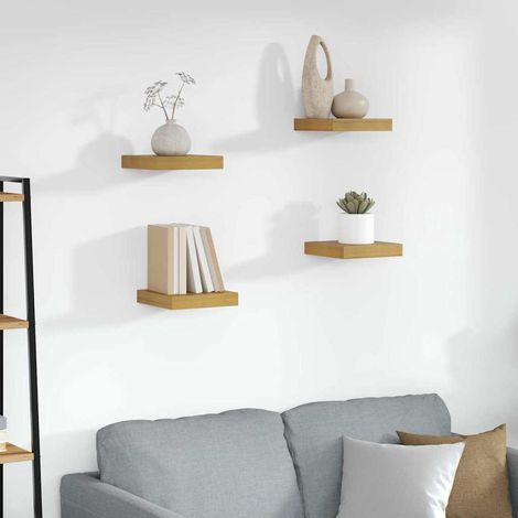 Wandregal 4 pcs Beige 23 x 23,5 x 4 cm Holzwerkstoff