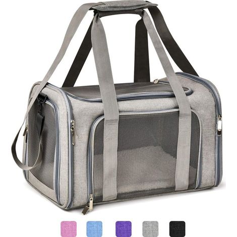 Sac de transport/harnais pour chats et chiens de petite et moyenne taille (poids maximal : 7 kg) - Gris