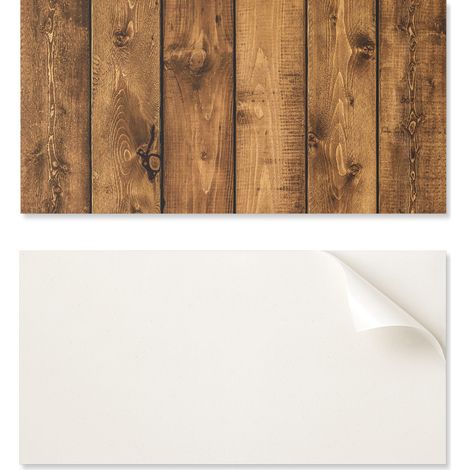 Panel de pared de vinilo para decoraci贸n de interiores modernos, 120 x 60 cm, textura de tabl贸n de madera.