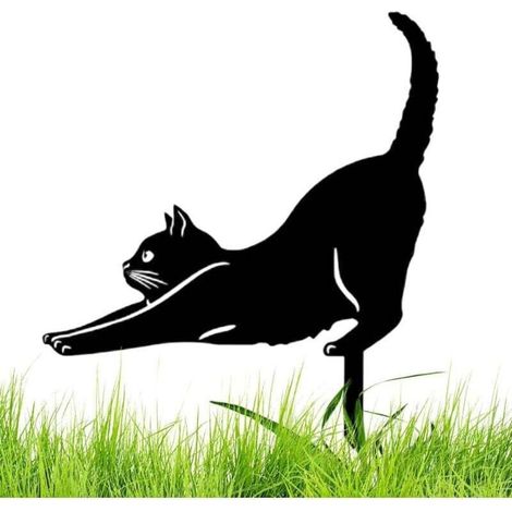 Statue De Chat En Métal Mignon 26cm Ornement De Jardin Extérieur Pour Pelouse (1/4)
