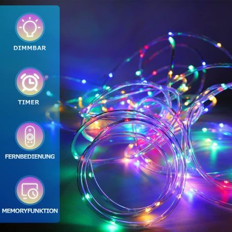 20M LED Tube Lumière lumineux, LED Tubes lumineux Extérieur et Intérieure,Étanche IP65 Ruban,RGB 220 V éclairage, avec Télécommande, Pour Fête de Noël, Les Jardins, Maisons, Extérieur (1/4)
