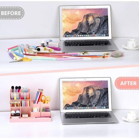 Boîte de rangement multifonctionnelle pour stylos et matériel artistique, améliorant la visibilité et le choix (rose) (1/4)