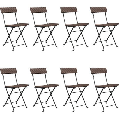 Maison Exclusive - Bistrostühle 8 Stk. Klappbar Braun Poly Rattan