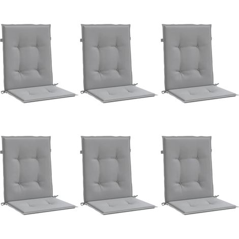vidaXL Garden Lowback Chair Cushions 6 pcs Grey Oxford Fabric
