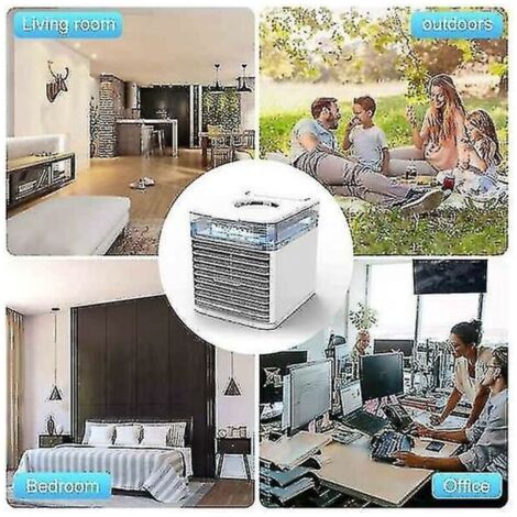 Nexfan Portable Air Conditioner Fan With 7 Colors Led Light,white
