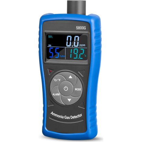 Tragbarer Ammoniak-Gasdetektor, 5800 G USB wiederaufladbarer NH3-Gasmonitor mit akustischem und visuellem Alarm, 0–100 ppm mit 0,1 ppm Auflösung für Bauernhof, Schwein und Vieh