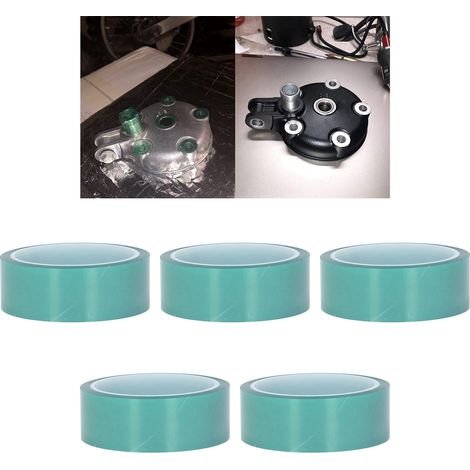 Lot de 5 films adhésifs haute température en PET vert, revêtement en spray, ruban de protection haute température 33 mm x 33 m (1/5)