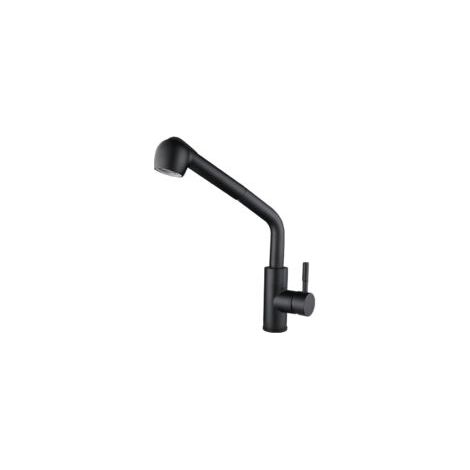 Grifo de cocina extraíble universal, acero inoxidable, doble chorro, negro. - Crezuo (1/4)