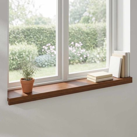 vidaXL Window Sills 2 pcs Dark Brown 90 x 20 x 2 cm Solid Oak Wood (1/5)