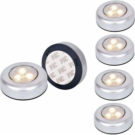 6 Pack Cordless Battery Powered LED Touch Lights, Warm Light (1/5)