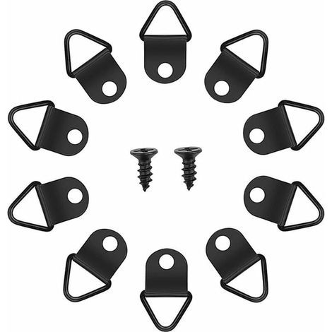 50pcs Crochets pour Tableau Accroche Cadre Tableau Sans Percer Fixation D Anneaux Metal Cadre Pour Encadrement Tableau Fixation Miroir Decoration Murale(le noir) (1/4)