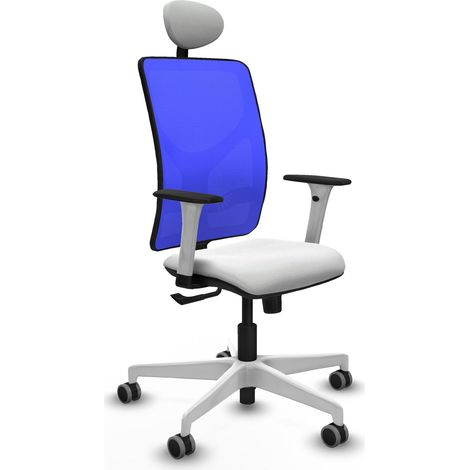 Silla de oficina piqueras y crespo Motilla azul reposabrazos blancos (1/2)