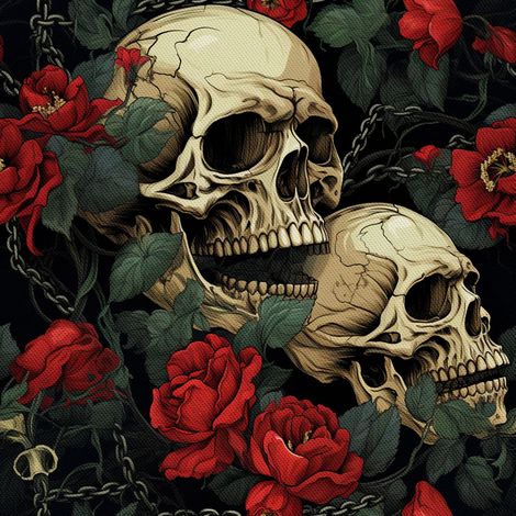 Tela decorativa para exteriores Oxford - Motivo de calavera I DX4060 (1/5)