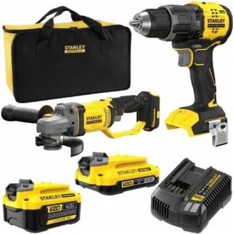 STANLEY ZESTAW V20 (SFMCD716, SFMCG400) 1x4,0Ah 1x2,0Ah TORBA