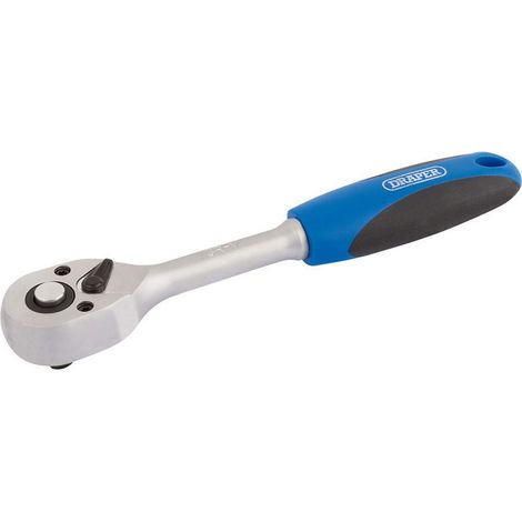 Draper BD72 Square Drive 72 Tooth chiavi a cricchetto reversibile con impugnatura morbida, blu, 1/10,2 cm