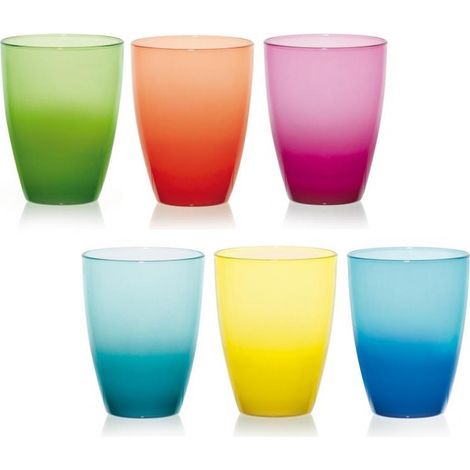 Set 6 Bicchieri da Tavola Acqua Vino in Vetro Domino Spray 300 cc (1/2)
