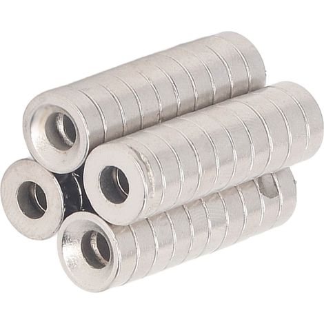 40 aimants ronds puissants en néodyme avec trou M3 pour fixation réfrigérateur et bricolage (1/5)