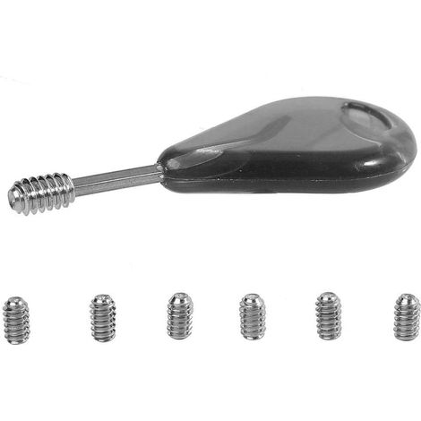 Clé pour aileron de planche de surf, accessoires pour planche de surf, 6 vis sans tête pour aileron de surf et clé pour aileron de planche de surf pour retirer ou installer les vis sans tête qui maint